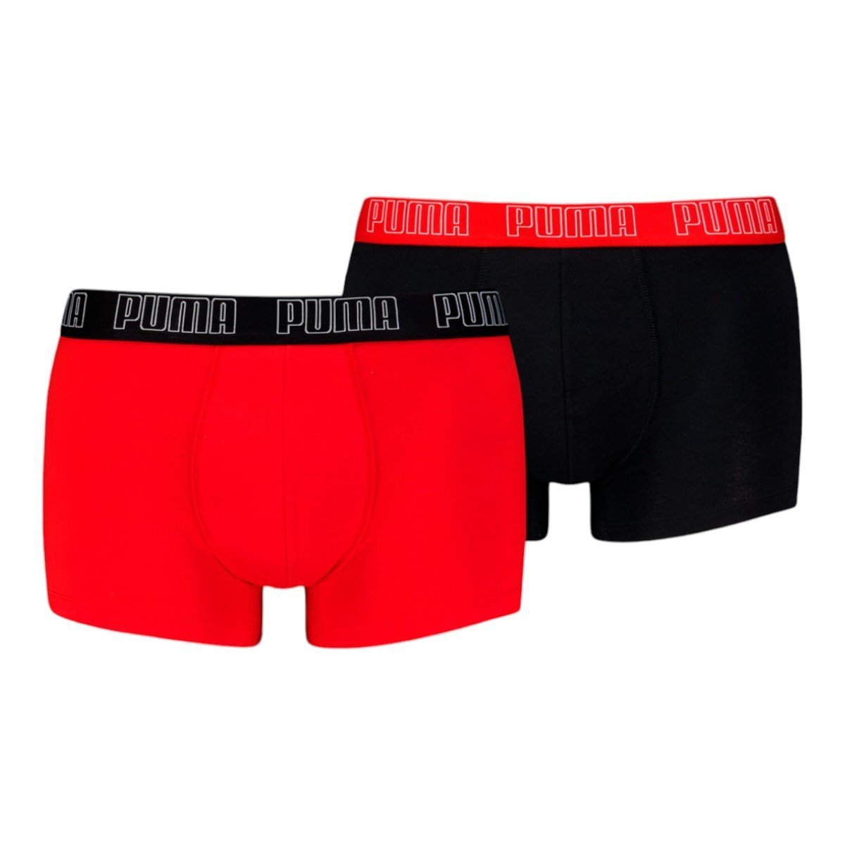 PUMA BOKSERKI MĘSKIE MAJTKI BOXER 2P CZARNE/CZERWONE r.XL