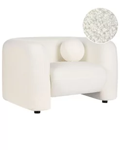 Boucle Fotel Biały LEIREN - Fotele - miniaturka - grafika 1