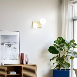 Ideallux Lampa sufitowa Ideal Lux Penta, 2-punktowa, kolor złoty, szkło opalowe - Lampy sufitowe - miniaturka - grafika 1