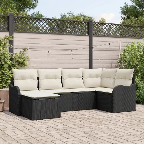 Zestaw Modułowej Sofy Ogrodowej, Biały, Naturalny Rattan, 3 Elementy
