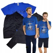 Piżamy damskie - 3 Częściowy Komplet Męski L Xl Piżama Bawełna Shorty Spodnie Prezent 40 42 - miniaturka - grafika 1