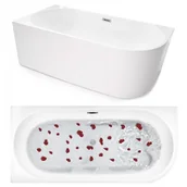 Wanny - TECHGLOBE WANNA PRZYŚCIENNA LEWOSTRONNA biała PREMIUM akryl + syfon 170x76cm - miniaturka - grafika 1