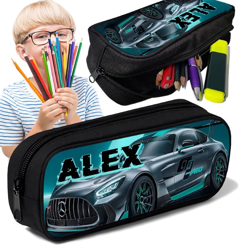Piórnik personalizowany tuba MERCEDES BENZ AMG nadruk imienia ksywki