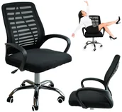 Fotele i krzesła biurowe - FOTEL BIUROWY KOMPUTEROWY KRZESŁO OBROTOWE CHROM SIATKA PS 92 BT - miniaturka - grafika 1