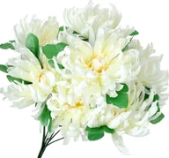 Sztuczne kwiaty - CHRYZANTEMA kwiaty sztuczne BUKIET do wazonu kompozycja WIĄZANKI na STROIK - miniaturka - grafika 1