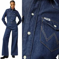Kombinezony - Wrangler TROUSER COVERALL Aged Blue JEANSOWY GRANATOWY KOMBINEZON BAGGY M - miniaturka - grafika 1