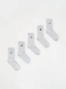 Reserved - Skarpetki z bawełną 5 pack - jasnoszary - Skarpetki dla dzieci - miniaturka - grafika 1