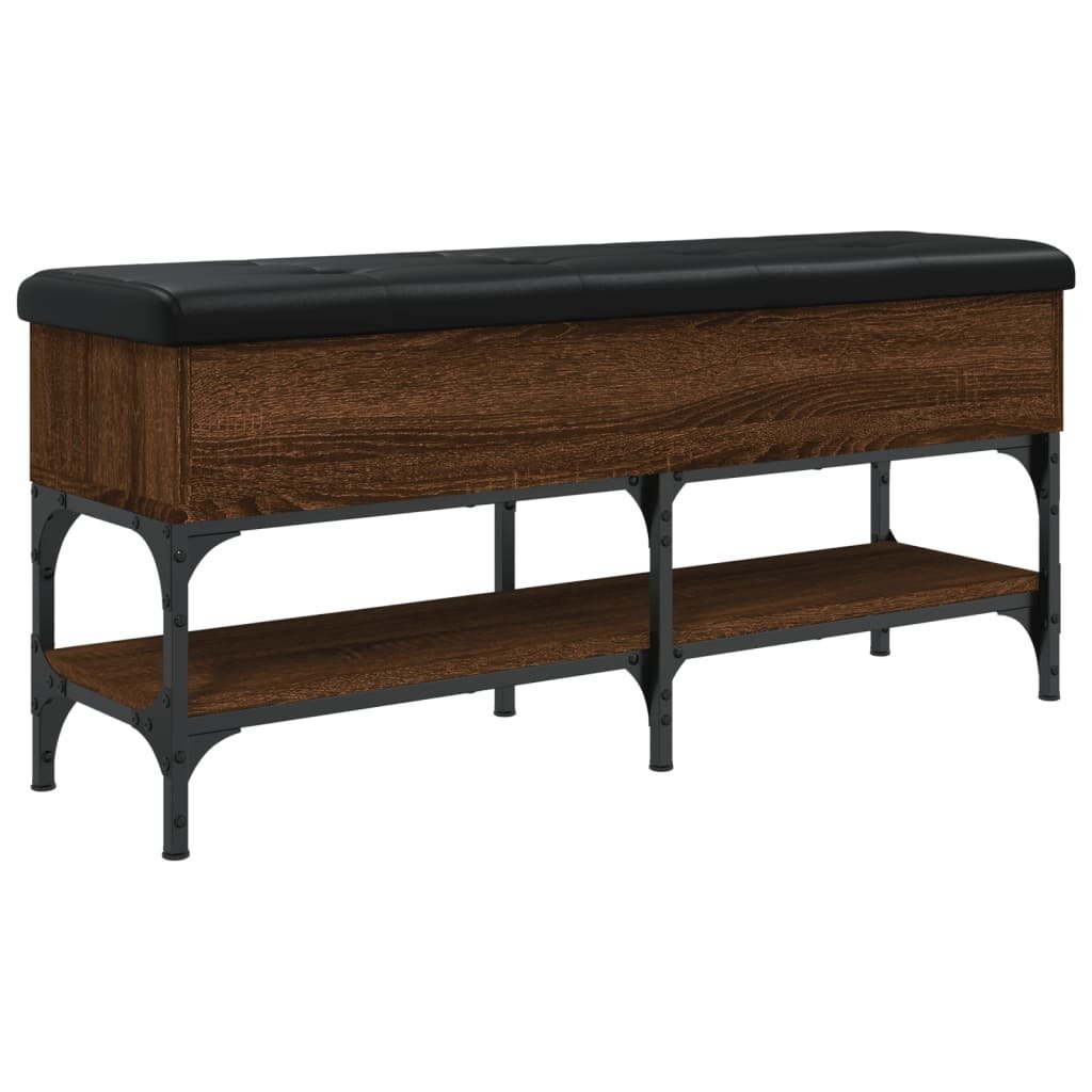 vidaXL Ławka na buty w kolorze brązowego dębu 102x32x45 cm Materiał drewnopochodny
