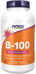 Now Foods Witamina B-100 - 250 kapsułek - Witaminy i minerały - miniaturka - grafika 1