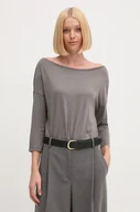 Bluzki damskie - Sisley longsleeve damski kolor szary - miniaturka - grafika 1
