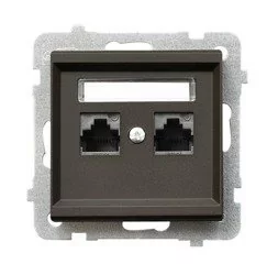 Ospel Gniazdo komputerowe 2x RJ45 kat. 5e czekoladowy metalik GPK-2R/K/m/40 SON - Gniazdka elektryczne - miniaturka - grafika 1