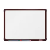 Tablice i flipcharty - boardOK Biała magnetyczna tablica boardOK, 60 x 45 cm, brązowa rama VOK060045-1500 - miniaturka - grafika 1