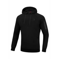 Bluzy sportowe męskie - Pit Bull Bluza Z Kapturem Bermuda Czarna - miniaturka - grafika 1