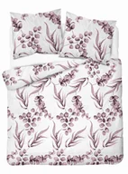 Pościel - Pościel 180x200 biała pudrowa liście 5107 B Bawełna 32 - miniaturka - grafika 1