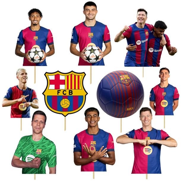 Toppery Topper Dekoracja Dzieci Na Tort Babeczki Urodziny Barcelona 10 Szt
