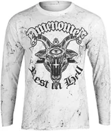 Koszulki męskie - longsleeve AMENOMEN - REST IN HELL (OMEN122LO WHITE ALLPRINT BLACK)-XL - miniaturka - grafika 1