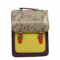 Torebki damskie - Plecak skórzany damski torebka 2w1 elegancki pojemny mieści A4 OLIVKA - miniaturka - grafika 1