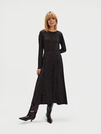 Sukienki - Sukienka w groszki z plisowanym dołem - miniaturka - grafika 1