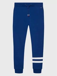 Spodnie i spodenki dla dziewczynek - Tommy Hilfiger Spodnie dresowe Collegiate KB0KB07983 D Niebieski Regular Fit - grafika 1