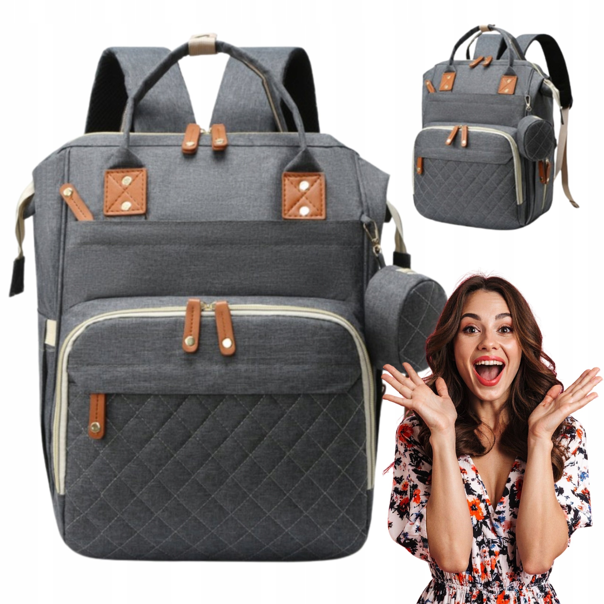 Torba Plecak Dla Mamy 3w1 Pojemny Podróżny Organizer Do Wózka Dziecięcego