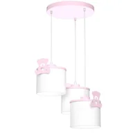 Lampy sufitowe - Lampa wisząca Sweet różowo-biała 3xE27x15W wym: 115 x 45 x 45 cm tkanina Luminex - miniaturka - grafika 1