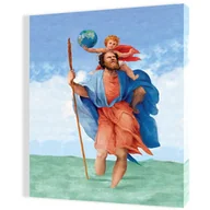 Ikony i obrazy sakralne - Obraz religijny na płótnie Święty Krzysztof - miniaturka - grafika 1