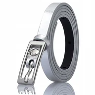 Paski - DAMSKI pasek srebrny DO SUKIENKI wąski GRACIO - miniaturka - grafika 1