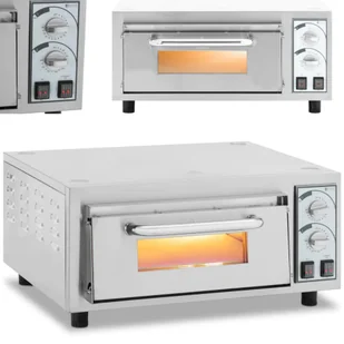 Piec do pizzy - 1 komora - 2400 W - Ø40 cm - kamień ogniotrwały - Royal Catering RCPO-2400-1PS - Piece, kotły  i płyty grzejne gastronomiczne - miniaturka - grafika 1