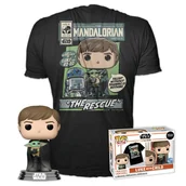 Figurki kolekcjonerskie - Funko POP!, figurka kolekcjonerska & Tee: Star Wars Mandalorian- Luke w/Child (S) - miniaturka - grafika 1