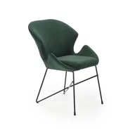 Krzesła - Krzesło Metalowe K-458 Czarny / Ciemny Zielony Halmar - miniaturka - grafika 1