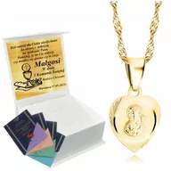 Biżuteria dla dzieci - ﻿Łańcuszek Złoty Medalik Naszyjnik 925 Na Komunię Chrzest UPOMINEK GRATIS - miniaturka - grafika 1