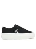Trampki damskie - Calvin Klein Jeans Tenisówki Vulc Flatform Low Cv Mg YW0YW01763 Czarny - miniaturka - grafika 1