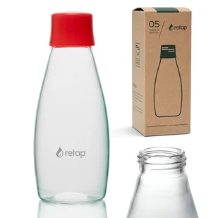 Szklana butelka na wodę gazowaną Retap GO 500 ml - Red - Shakery i bidony sportowe - miniaturka - grafika 1
