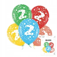 Balony i akcesoria - ZESTAW KOLOROWYCH BALONÓW Z CYFRĄ 2 NA IMPREZE URODZINOWĄ PRZYJĘCIE - miniaturka - grafika 1