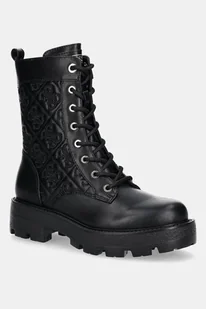 Guess botki YANCEE damskie kolor czarny na płaskim obcasie FLTYAN ELE10 - Botki damskie - miniaturka - grafika 1