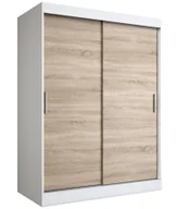 Szafy - Szafa przesuwna 150 cm biała + dąb sonoma T6-K77 - miniaturka - grafika 1