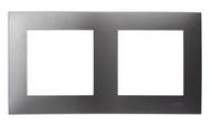 Gniazdka elektryczne - Ospel Szafir szary mat ramka podwójna - miniaturka - grafika 1