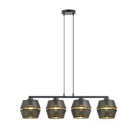 Lampy sufitowe - Czarna lampa wisząca z ażurowymi abażurami 1185/4 z serii MALIA - miniaturka - grafika 1