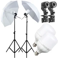 Lampy studyjne - Lumifi  zestaw 2 lamp 100 LED z parasolkami 110cm - miniaturka - grafika 1