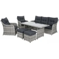 Meble ogrodowe - HOME &amp; GARDEN Meble ogrodowe technorattanowe Bergamo Light Grey / Grey Melange 456235 - miniaturka - grafika 1