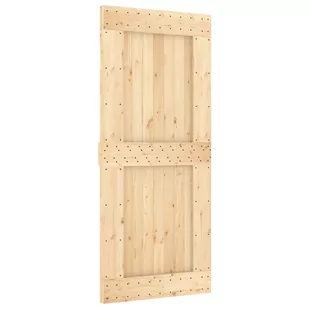 Drzwi przesuwne z osprzętem, 90x210 cm, lite drewno sosnowe Lumarko! - Drzwi wewnętrzne - miniaturka - grafika 4