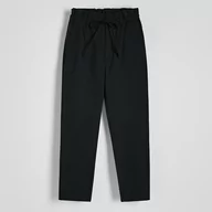 Spodnie damskie - Reserved - Spodnie paperbag - Czarny - miniaturka - grafika 1