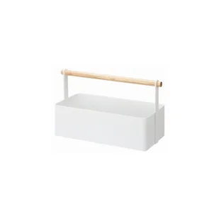 Biały pojemnik z uchwytem z drewna bukowego YAMAZAKI Tosca Tool Box, dł. 29 cm - Pudła i pojemniki do przechowywania - miniaturka - grafika 1