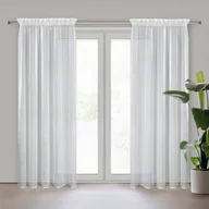 Firany - Firana gotowa na taśmie ALAYA 140x270 Eurofirany biała żakardowa zdobiona transparentną nicią - miniaturka - grafika 1