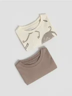 Bluzki dla niemowląt - Reserved - Bawełniany t-shirt 2 pack - złamana biel - miniaturka - grafika 1