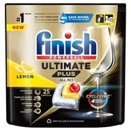 Woda - Kapsułki do zmywarek FINISH Powerball Ultimate Plus All In 1 Lemon - 25 szt. - miniaturka - grafika 1