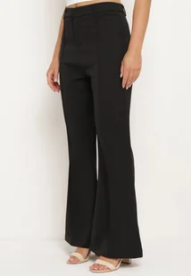 Czarne Klasyczne Spodnie Dzwony z Wysokim Stanem Qinna - Spodnie damskie - miniaturka - grafika 1