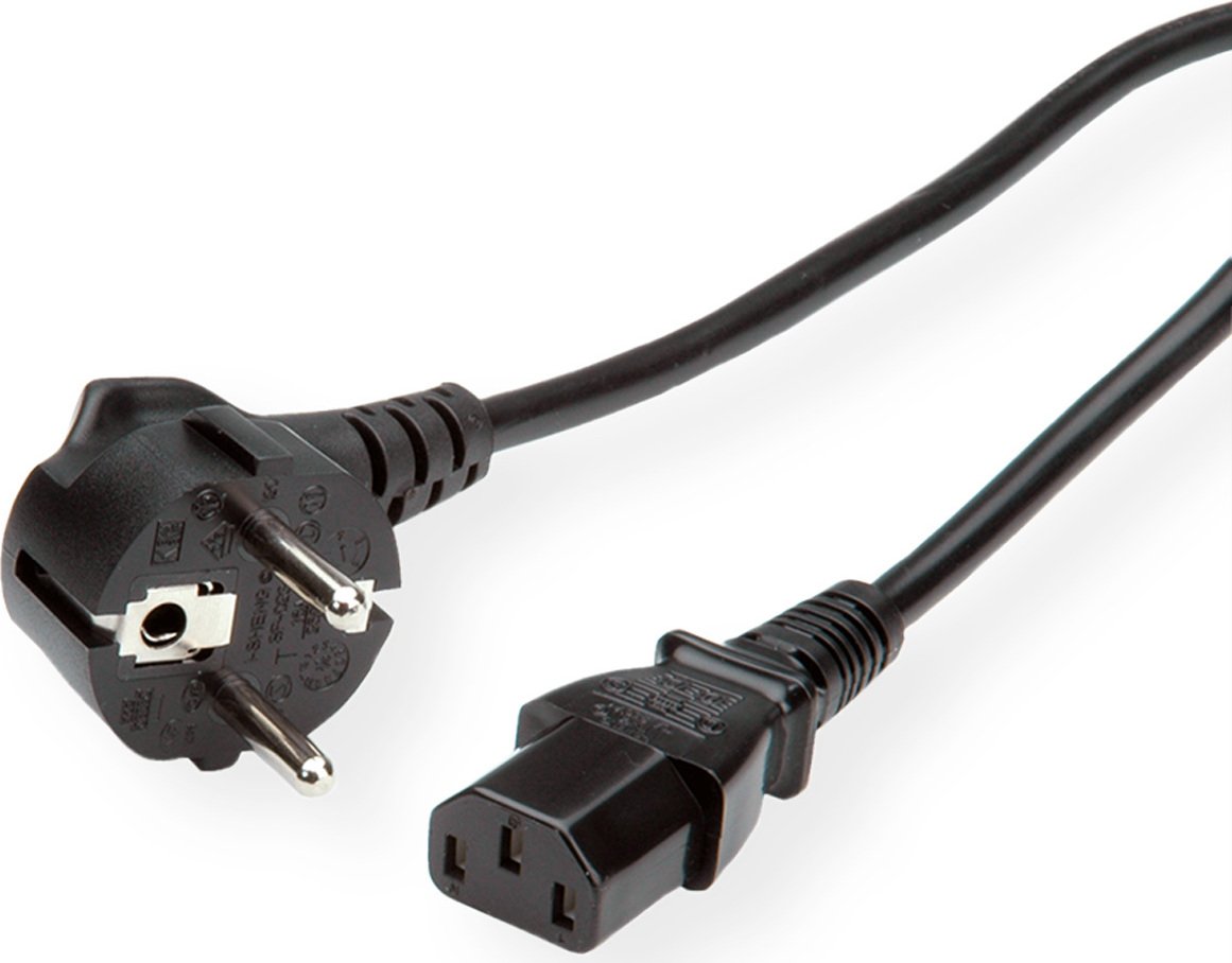 Kabel sieciowy ROLINE GREEN, gniazdo proste IEC, czarny, 1,8 m
