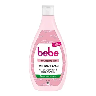 bebe Bogaty balsam do ciała (400 ml), szybko wchłaniający się balsam do ciała z masłem shea i woskiem pszczelim dla bardzo suchej skóry, delikatnie pachnący i nawilżający - Balsamy i oliwki dla dzieci - miniaturka - grafika 1