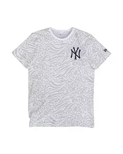 Koszulki męskie - New Era Męski T-shirt MLB AOP Ss Neyyan z krótkim rękawem biały biały XS-S 12369852 - grafika 1